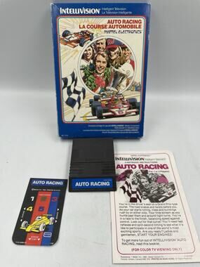 Auto Racing (Intellivision, 1980) COMPLETE IN BOX w/ OVERLAYS / TESTED